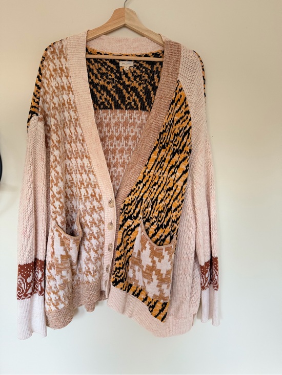 Pilcro Sweaters - Pilcro Oversized Patchwork Cardigan